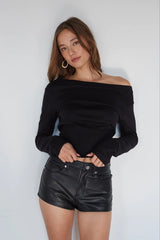 Naya Faux Leather Micro Shorts