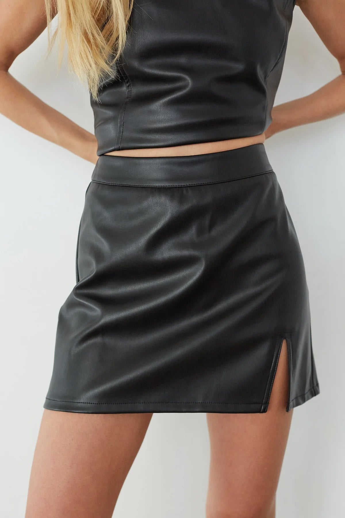 Yara Faux Leather Skort