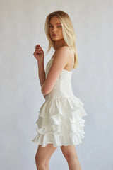 Diane Keyhole Tiered Ruffle Mini Dress