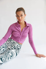 Glendale Collared Crop Top