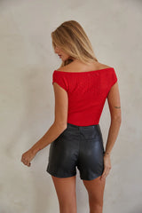 Nicki Faux Leather Micro Mini Skort