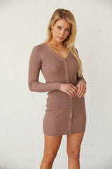 Quinn Ribbed Button Down Mini Dress