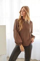 Phoebe Balloon Sleeve Sweater in Brown