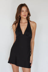 Dev Satin Halter Mini Dress