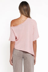Ardena Boucle Knit Top - Pink