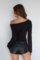 Naya Faux Leather Micro Shorts