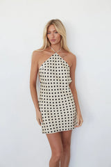 Trixie Polka Dot Halter Mini Dress