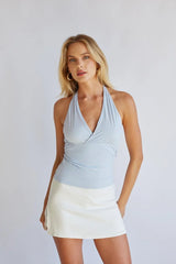 Jazzlyn Halter V-Neck Top