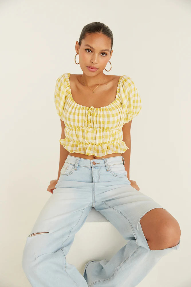 Pamela Gingham Crop Top