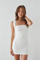 Layla Square Neck Ruched Bodycon Mini Dress