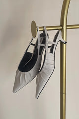 Syrie Pleated Pointed Toe Heel