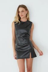 Yara Faux Leather Top