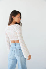 Monae Pointelle Knit Crop Top