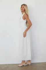 Natasha Eyelet Halter Midi Dress