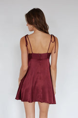 Dilan Tie Strap Satin Mini Dress