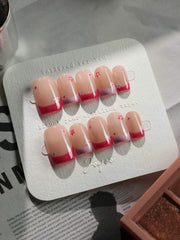 Spring Red Flower Nails