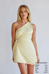 Carrie One Shoulder Plisse Mini Dress