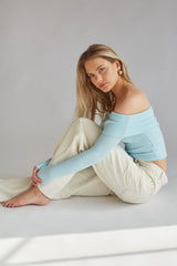 Remi Off The Shoulder Ribbed Knit Top