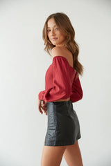 Haley Puff Sleeve Corset Top