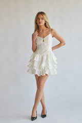 Diane Keyhole Tiered Ruffle Mini Dress