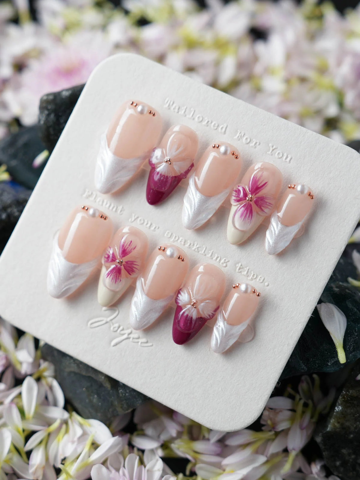 Duchess Purple 3D Floral Press-On Nails