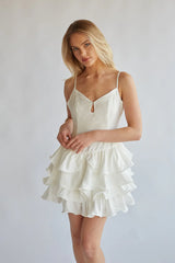 Diane Keyhole Tiered Ruffle Mini Dress