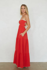 Della Twist Linen Maxi Dress