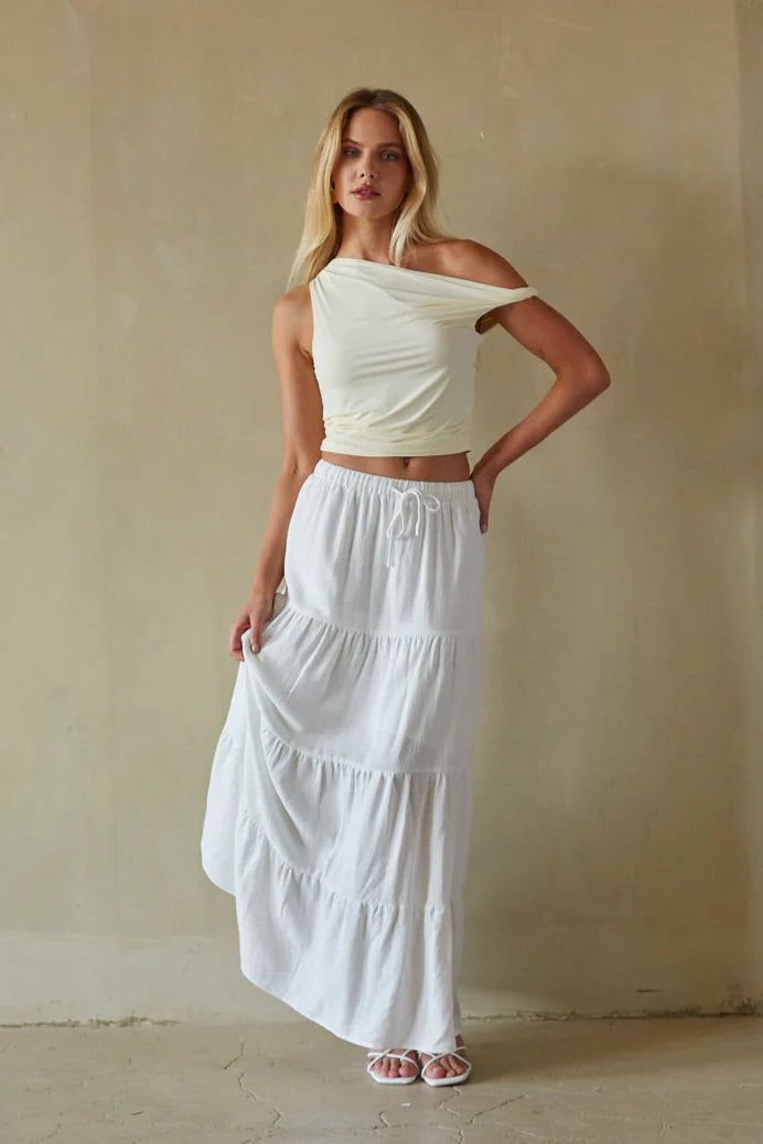 Fern Linen Tiered Maxi Skirt