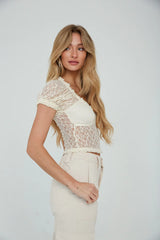 Zayna Lace Puff Sleeve Top