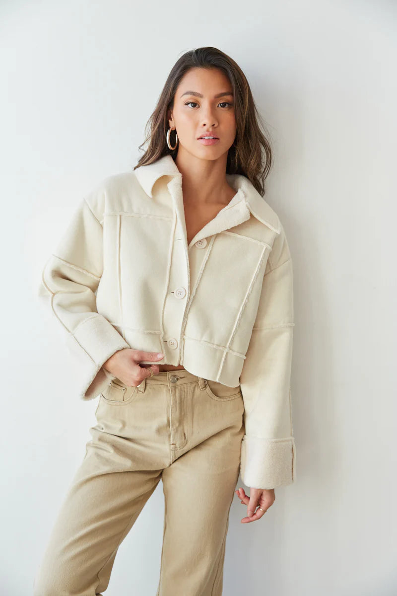 Lyndsey Sherpa Cropped Jacket