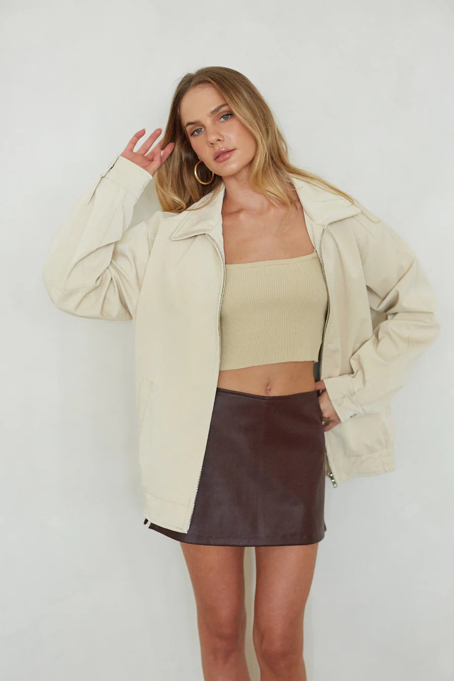 Frankie Faux Leather Oversized Jacket