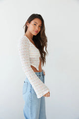 Monae Pointelle Knit Crop Top