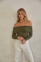 Kara Off the Shoulder Bow Back Sweater