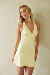 Dev Satin Halter Mini Dress