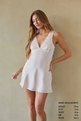 Annie Polka Dot Satin Mini Dress