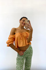 Athena Linen Crop Top