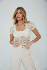 Zayna Lace Puff Sleeve Top