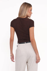 Vivian Mesh Tee - Brown
