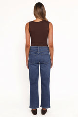 Amara Utility Pocket Straight Jean - Dark Wash