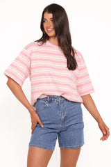 Zestora Tee - White Pink