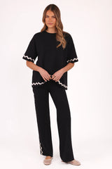 Vespa Knitted Pant - Black White